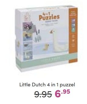 Aanbiedingen Little dutch 4 in 1 puzzel - Little Dutch - Geldig van 06/11/2022 tot 12/11/2022 bij Baby & Tiener Megastore