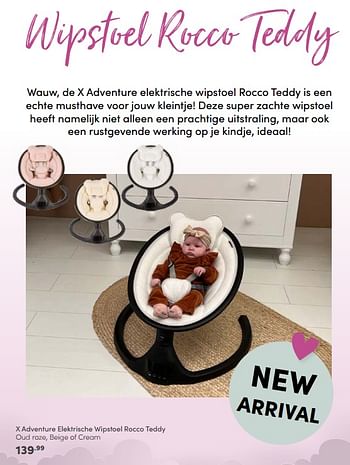 Aanbiedingen X adventure elektrische wipstoel rocco teddy - Xadventure - Geldig van 06/11/2022 tot 12/11/2022 bij Baby & Tiener Megastore