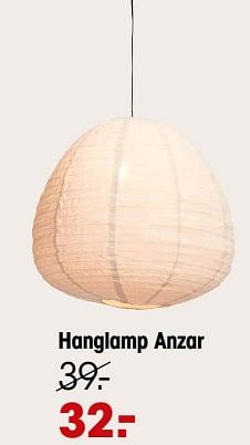 Aanbiedingen Hanglamp anzar - Huismerk - Kwantum - Geldig van 07/11/2022 tot 16/11/2022 bij Kwantum