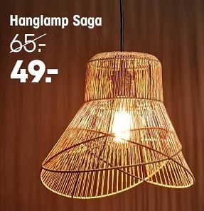 Aanbiedingen Hanglamp saga - Huismerk - Kwantum - Geldig van 07/11/2022 tot 16/11/2022 bij Kwantum