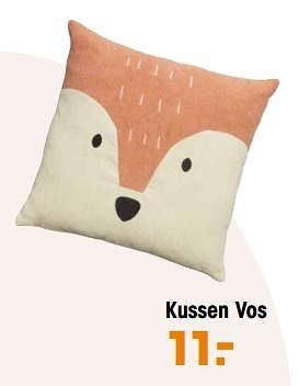 Aanbiedingen Kussen vos - Huismerk - Kwantum - Geldig van 07/11/2022 tot 16/11/2022 bij Kwantum