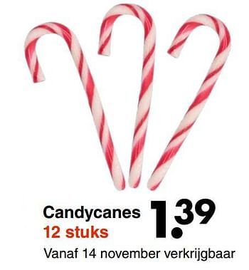 Aanbiedingen Candycanes - Huismerk - Wibra - Geldig van 14/11/2022 tot 24/12/2022 bij Wibra