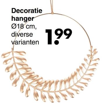 Aanbiedingen Decoratie hanger - Huismerk - Wibra - Geldig van 07/11/2022 tot 24/12/2022 bij Wibra
