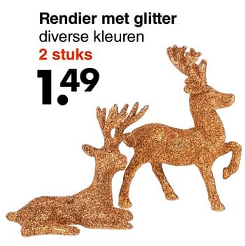 Aanbiedingen Rendier met glitter - Huismerk - Wibra - Geldig van 07/11/2022 tot 24/12/2022 bij Wibra