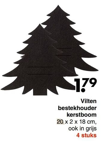 Aanbiedingen Vilten bestekhouder kerstboom - Huismerk - Wibra - Geldig van 07/11/2022 tot 24/12/2022 bij Wibra