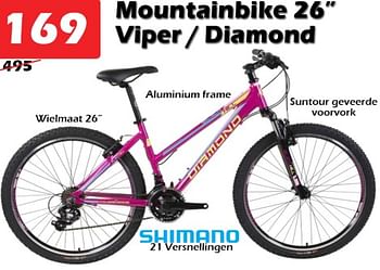 Aanbiedingen Mountainbike 26`` viper- diamond - Diamond - Geldig van 27/10/2022 tot 20/11/2022 bij Itek
