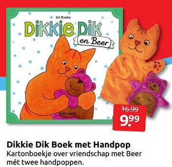 Aanbiedingen Dikkie dik boek met handpop - Huismerk - Boekenvoordeel - Geldig van 12/11/2022 tot 20/11/2022 bij Boekenvoordeel
