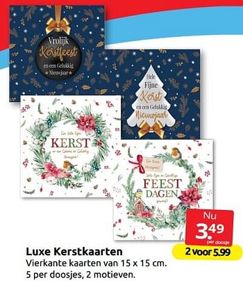 Aanbiedingen Luxe kerstkaarten - Huismerk - Boekenvoordeel - Geldig van 12/11/2022 tot 20/11/2022 bij Boekenvoordeel