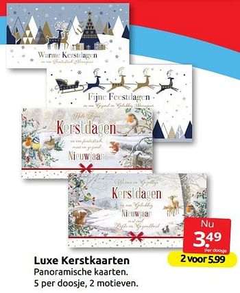 Aanbiedingen Luxe kerstkaarten - Huismerk - Boekenvoordeel - Geldig van 12/11/2022 tot 20/11/2022 bij Boekenvoordeel