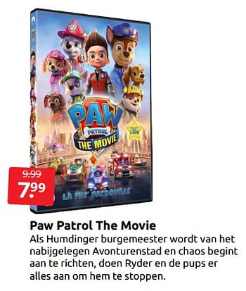 Aanbiedingen Paw patrol the movie - Huismerk - Boekenvoordeel - Geldig van 12/11/2022 tot 20/11/2022 bij Boekenvoordeel