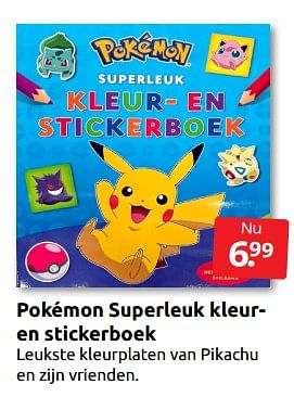 Aanbiedingen Pokémon superleuk kleuren stickerboek - Huismerk - Boekenvoordeel - Geldig van 12/11/2022 tot 20/11/2022 bij Boekenvoordeel