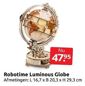 Aanbiedingen Robotime luminous globe - Robotime - Geldig van 12/11/2022 tot 20/11/2022 bij Boekenvoordeel