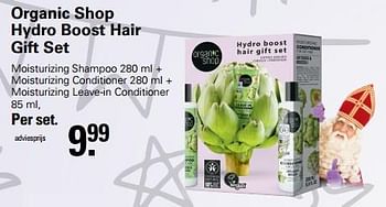 Aanbiedingen Organic shop hydro boost hair gift set - Organic Shop - Geldig van 09/11/2022 tot 03/12/2022 bij De Online Drogist