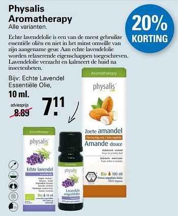 Aanbiedingen Physalis aromatherapy echte lavendel essentiële olie - Physalis - Geldig van 09/11/2022 tot 03/12/2022 bij De Online Drogist