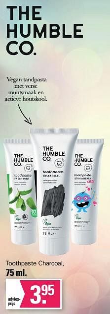Aanbiedingen Toothpaste charcoal - The Humble Co - Geldig van 09/11/2022 tot 03/12/2022 bij De Online Drogist