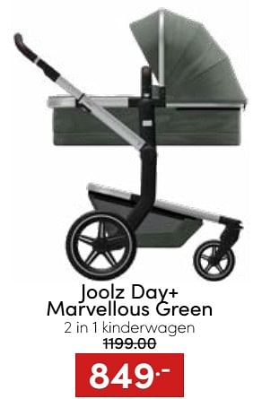 Aanbiedingen Joolz day+ marvellous green 2 in 1 kinderwagen - Joolz - Geldig van 20/11/2022 tot 26/11/2022 bij Baby & Tiener Megastore