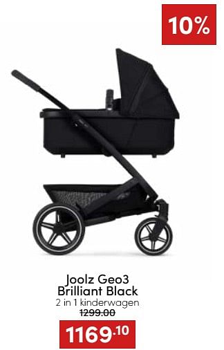 Aanbiedingen Joolz geo3 brilliant black 2 in 1 kinderwagen - Joolz - Geldig van 20/11/2022 tot 26/11/2022 bij Baby & Tiener Megastore