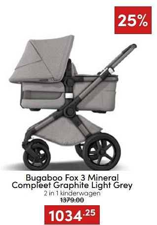 Aanbiedingen Bugaboo fox 3 mineral compleet graphite light grey 2 in 1 kinderwagen - Bugaboo - Geldig van 20/11/2022 tot 26/11/2022 bij Baby & Tiener Megastore