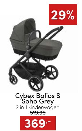Aanbiedingen Cybex balios s soho grey 2 in 1 kinderwagen - Cybex - Geldig van 20/11/2022 tot 26/11/2022 bij Baby & Tiener Megastore