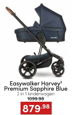 Aanbiedingen Easywalker harvey3 premium sapphire blue 2 in 1 kinderwagen - Easywalker - Geldig van 20/11/2022 tot 26/11/2022 bij Baby & Tiener Megastore