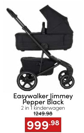 Aanbiedingen Easywalker jimmey pepper black 2 in 1 kinderwagen - Easywalker - Geldig van 20/11/2022 tot 26/11/2022 bij Baby & Tiener Megastore