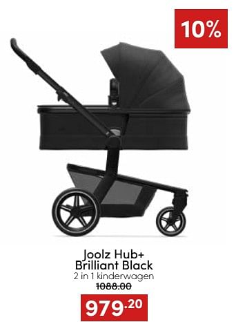 Aanbiedingen Joolz hub+ brilliant black 2 in 1 kinderwagen - Joolz - Geldig van 20/11/2022 tot 26/11/2022 bij Baby & Tiener Megastore
