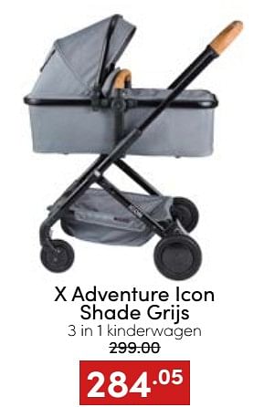 Aanbiedingen X adventure icon shade grijs 3 in 1 kinderwagen - Xadventure - Geldig van 20/11/2022 tot 26/11/2022 bij Baby & Tiener Megastore
