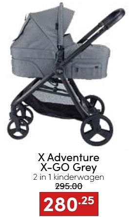 Aanbiedingen X adventure x-go grey 2 in 1 kinderwagen - Xadventure - Geldig van 20/11/2022 tot 26/11/2022 bij Baby & Tiener Megastore