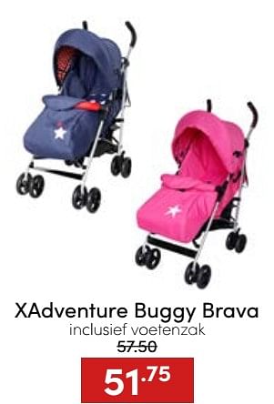 Aanbiedingen Xadventure buggy brava inclusief voetenzak - Xadventure - Geldig van 20/11/2022 tot 26/11/2022 bij Baby & Tiener Megastore