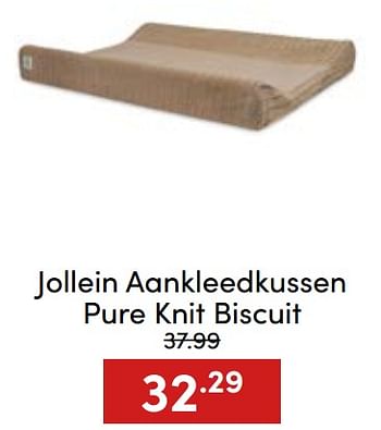 Aanbiedingen Jollein aankleedkussen pure knit biscuit - Jollein - Geldig van 20/11/2022 tot 26/11/2022 bij Baby & Tiener Megastore