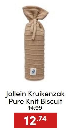 Aanbiedingen Jollein kruikenzak pure knit biscuit - Jollein - Geldig van 20/11/2022 tot 26/11/2022 bij Baby & Tiener Megastore