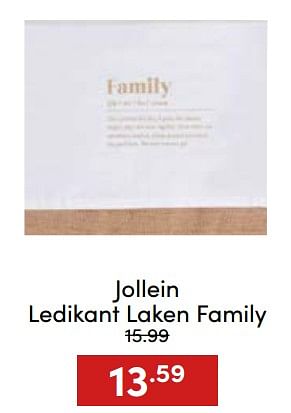 Aanbiedingen Jollein ledikant laken family - Jollein - Geldig van 20/11/2022 tot 26/11/2022 bij Baby & Tiener Megastore