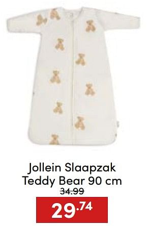 Aanbiedingen Jollein slaapzak teddy bear - Jollein - Geldig van 20/11/2022 tot 26/11/2022 bij Baby & Tiener Megastore