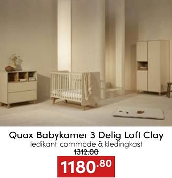 Aanbiedingen Quax babykamer 3 delig loft clay - Quax - Geldig van 20/11/2022 tot 26/11/2022 bij Baby & Tiener Megastore