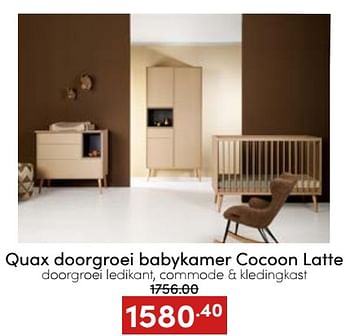 Aanbiedingen Quax doorgroei babykamer cocoon latte - Quax - Geldig van 20/11/2022 tot 26/11/2022 bij Baby & Tiener Megastore