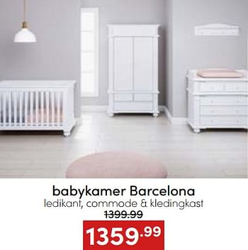 Aanbiedingen Babykamer barcelona - Huismerk - Baby &amp; Tiener Megastore - Geldig van 20/11/2022 tot 26/11/2022 bij Baby & Tiener Megastore