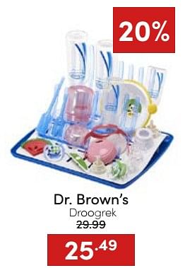 Aanbiedingen Dr. brown’s droogrek - DrBrown's - Geldig van 20/11/2022 tot 26/11/2022 bij Baby & Tiener Megastore