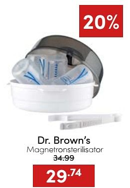 Aanbiedingen Dr. brown’s magnetronsterilisator - DrBrown's - Geldig van 20/11/2022 tot 26/11/2022 bij Baby & Tiener Megastore