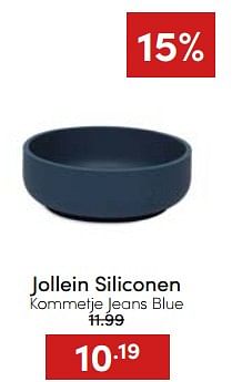 Aanbiedingen Jollein siliconen kommetje jeans blue - Jollein - Geldig van 20/11/2022 tot 26/11/2022 bij Baby & Tiener Megastore