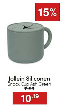 Aanbiedingen Jollein siliconen snack cup ash green - Jollein - Geldig van 20/11/2022 tot 26/11/2022 bij Baby & Tiener Megastore