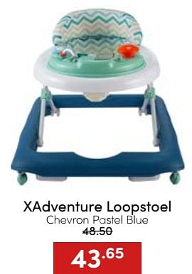 Aanbiedingen Xadventure loopstoel chevron pastel blue - Xadventure - Geldig van 20/11/2022 tot 26/11/2022 bij Baby & Tiener Megastore