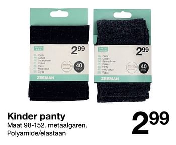 Aanbiedingen Kinder panty - Huismerk - Zeeman  - Geldig van 19/11/2022 tot 25/11/2022 bij Zeeman