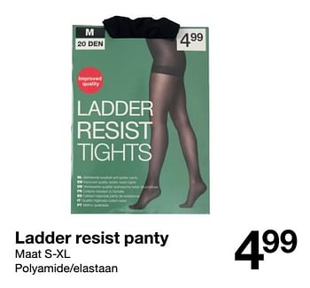 Aanbiedingen Ladder resist panty - Huismerk - Zeeman  - Geldig van 19/11/2022 tot 25/11/2022 bij Zeeman