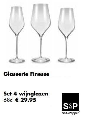 Aanbiedingen Glasserie finesse set 4 wijnglazen - Salt &amp; Pepper - Geldig van 21/11/2022 tot 24/12/2022 bij Multi Bazar