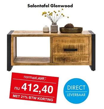 Aanbiedingen Salontafel glenwood - Huismerk - Woon Square - Geldig van 21/11/2022 tot 26/11/2022 bij Woon Square