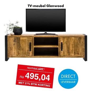 Aanbiedingen Tv-meubel glenwood - Huismerk - Woon Square - Geldig van 21/11/2022 tot 26/11/2022 bij Woon Square