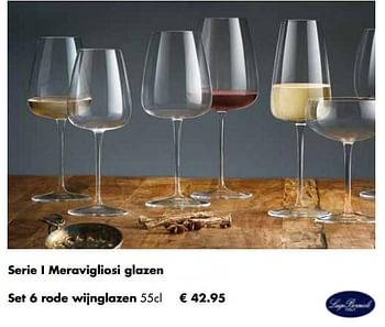 Aanbiedingen Serie i meravigliosi set 6 rode wijnglazen - Luigi Bormioli - Geldig van 21/11/2022 tot 24/12/2022 bij Multi Bazar