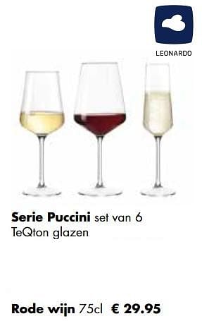 Aanbiedingen Serie puccini set van 6 rode wijn - Leonardo - Geldig van 21/11/2022 tot 24/12/2022 bij Multi Bazar