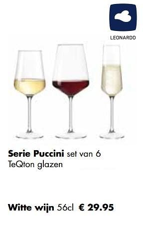 Aanbiedingen Serie puccini set van 6 witte wijn - Leonardo - Geldig van 21/11/2022 tot 24/12/2022 bij Multi Bazar