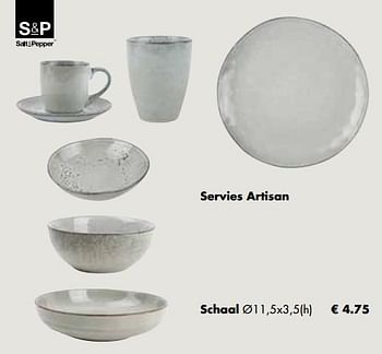 Aanbiedingen Servies artisan schaal - Salt &amp; Pepper - Geldig van 21/11/2022 tot 24/12/2022 bij Multi Bazar